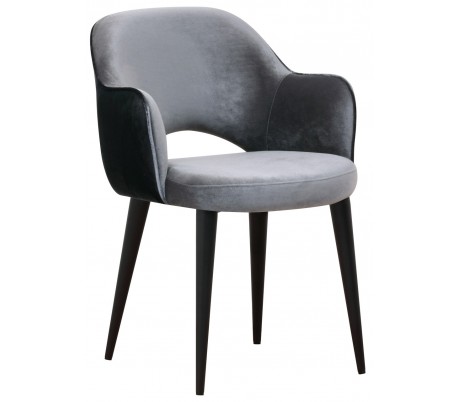 Giovanna spisebordsstol i velour H86 cm - Sort/Antracit