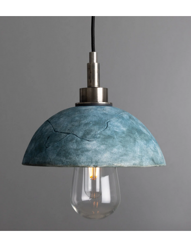 Kingii Badeværelseslampe Ø20 cm IP44 1 x E27 - Antik sølv/Rustik blå
