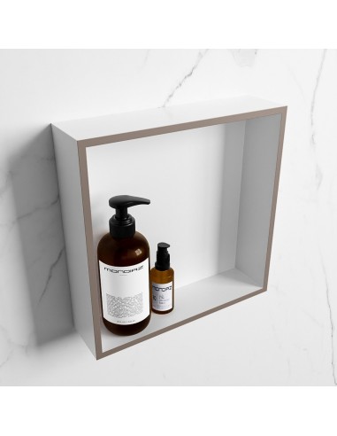 EASY hylde til badeværelset 29,5 x 29,5 cm Solid surface - Talkum/Røg