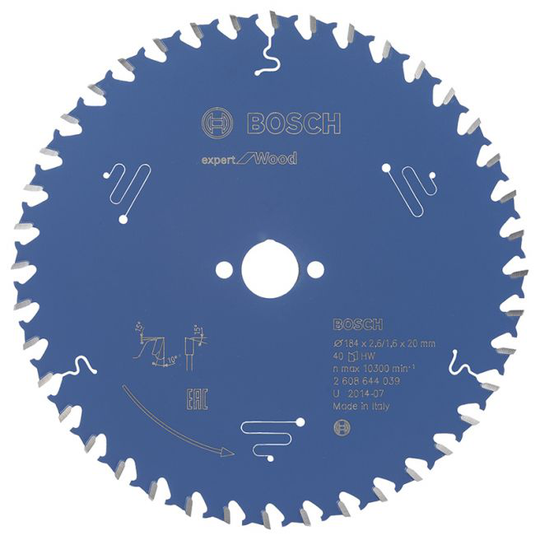 Bosch Rundsavsklinge 184x20x2.6mm 40t Exp Wood - 2608644039