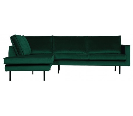 Rodeo Hjørnesofa venstrevendt i velour 266 x 213 cm - Grøn