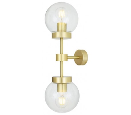 Grande Væglampe H53 cm 2 x E27 - Satineret messing/Klar