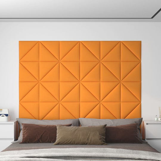 vidaXL vægpaneler 12 stk. 30x30 cm 1,08 m² stof mørkegul
