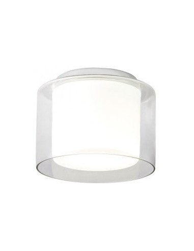 NAJI Badeværelseslampe i metal og glas Ø23 cm 1 x E27 - Krom/Hvid