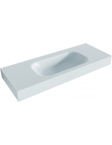 BIG SMALL væghængt håndvask 120 x 46 cm Solid surface - Babyblå