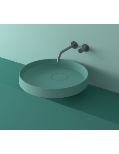 LR5M bordmonteret håndvask Ø50 cm solid surface - Turkis