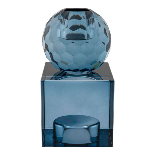 Lysestage i blå glas - 4561039