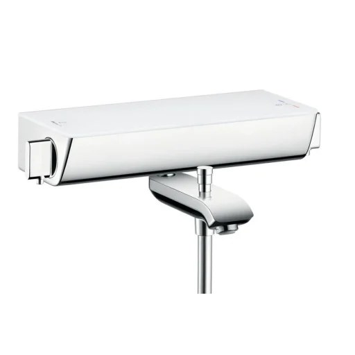Hansgrohe Ecostat Select kar-/brusebatteri, krom/hvid glas
