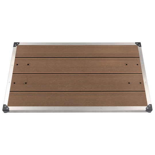 vidaXL udendørs brusekar 110 x 62 cm WPC rustfrit stål brun