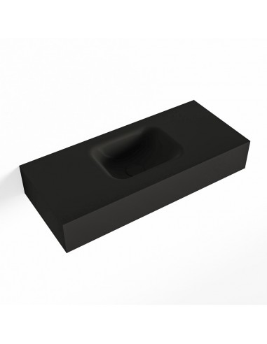 LEX væghængt håndvask 70 x 30 cm Solid surface - Sort
