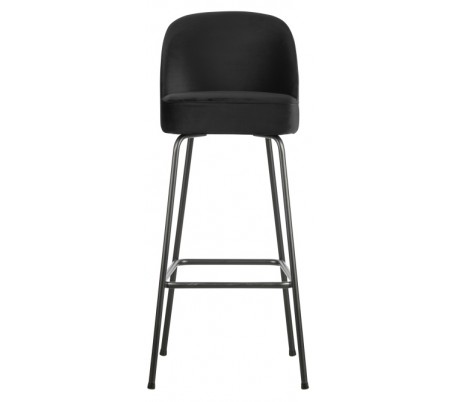 Barstol i velour H103 x B50 x D55 cm - Sort