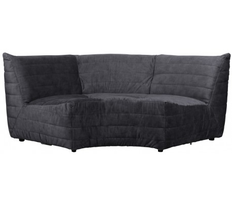 Moderne hjørnemodul sofa i velour B200 cm - Antracit