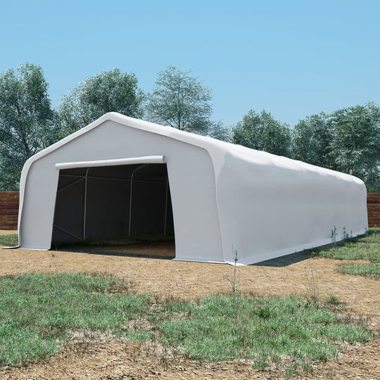 vidaXL opbevaringstelt PVC 550 g/m² 6 x 12 m hvid