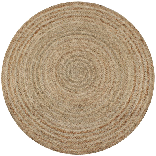 vidaXL tæppe flettet jute 90 cm rund
