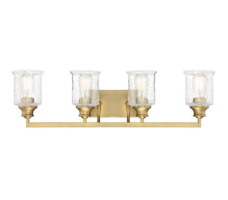 Hampton 4 Badeværelseslampe B81 cm - Varm messing/Krakeleret klar