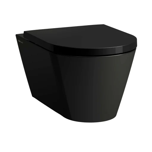 Kartell Laufen væghængt toilet, uden skyllekant, sort
