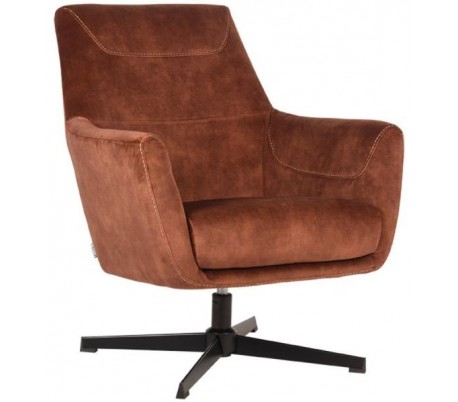 Toby rotérbar lænestol i velour H90 cm - Rust