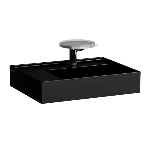 Kartell Laufen håndvask, 60x46 cm, hylde til venstre, mat sort