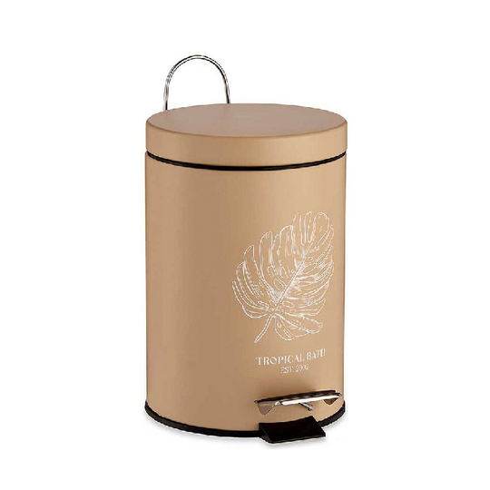 Papirkurv med pedal Tropical Bath Stål Plastik 3 L (23 x 24,5 x 17 cm)