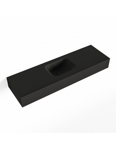 LEX væghængt håndvask 100 x 30 cm Solid surface - Sort