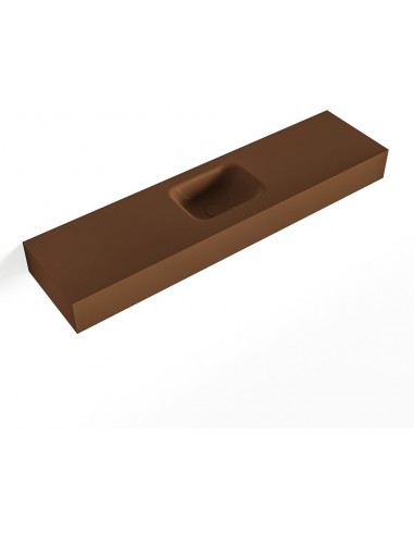 LEX væghængt håndvask 120 x 30 cm Solid surface - Rust