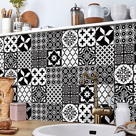 flise klistermærker kreativt køkken badeværelse stue selvklæbende wallstickers vandtætte mode flise klistermærker 24 stk/48 stk
