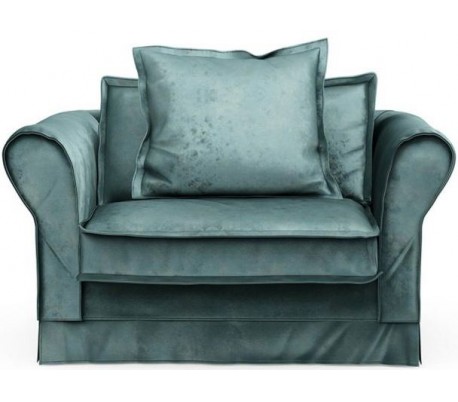 Carlton Lænestol i velour B120 cm - Mineral blå