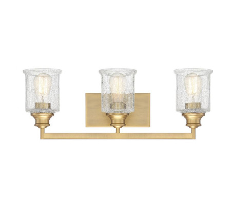 Hampton 3 Badeværelseslampe B61 cm - Varm messing/Krakeleret klar