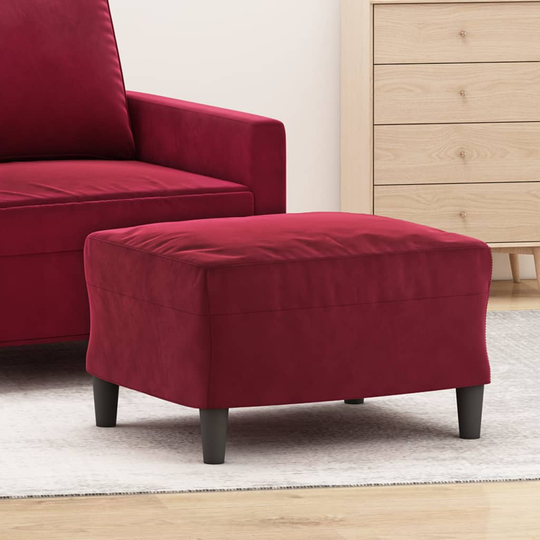 vidaXL fodskammel 60x50x41 cm velour vinrød