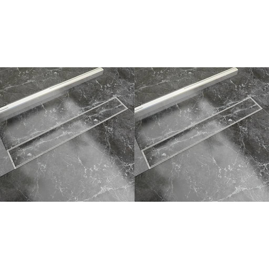 vidaXL lineære bruseafløb 2 stk. 730 x 140 mm rustfrit stål