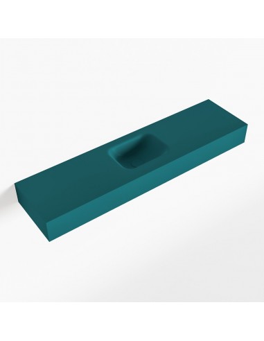 LEX væghængt håndvask 120 x 30 cm Solid surface - Petrolium