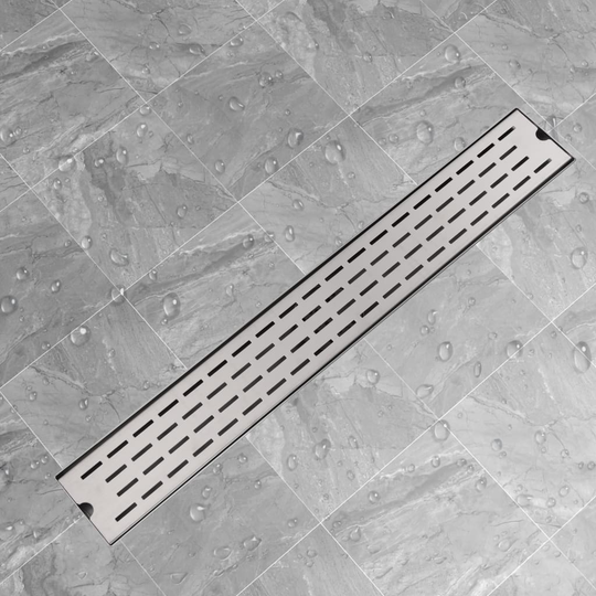 vidaXL Lineært bruseafløb linjedesign 830x140 mm rustfrit stål