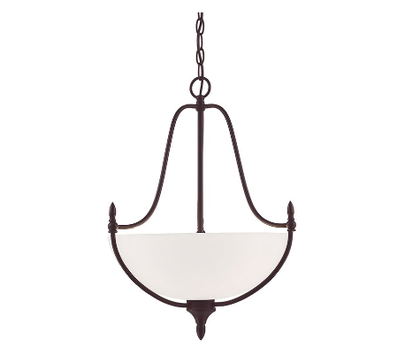 Herndon 3 Lysekrone Ø46 cm - Antik bronze/Opalhvid