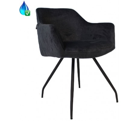 Nelly Spisebordsstol i velour H81,5 cm - Sort/Antracit
