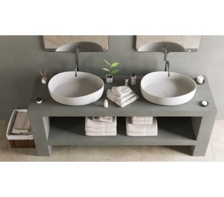 Ideavit Solidharmony bordmonteret håndvask 60 x 44 cm Solid surface - Mat hvid