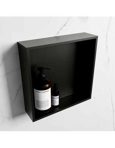 EASY hylde til badeværelset 29,5 x 29,5 cm Solid surface - Sort