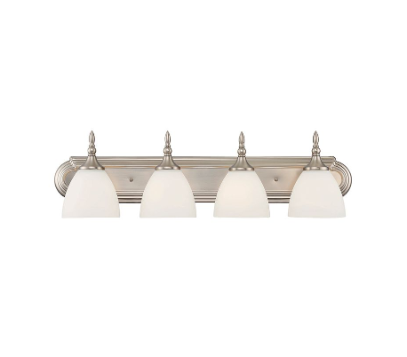 Herndon 4 Badeværelseslampe B76 cm - Satineret nikkel/Opalhvid