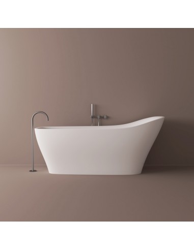 B6 fritstående badekar 182 x 86 cm solid surface - Mat hvid