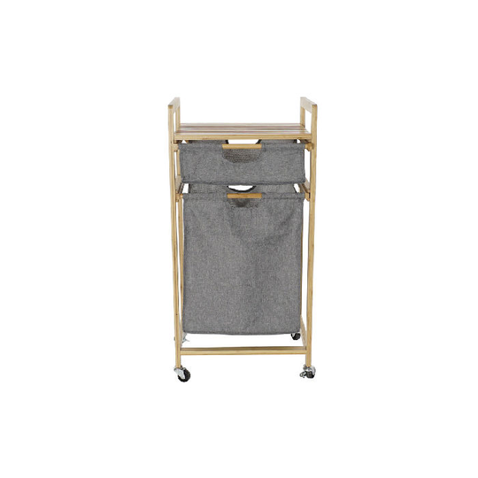 Badeværelse reol DKD Home Decor Natur Grå Polyester Bambus (42 x 35 x 85 cm)