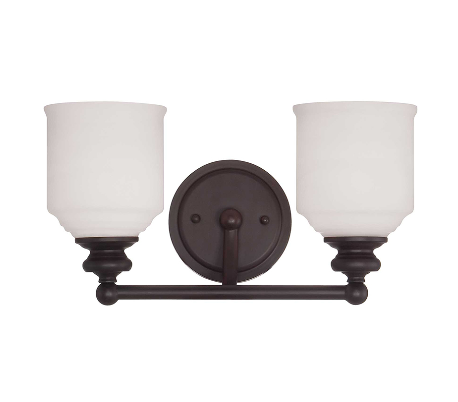 Melrose 2 Badeværelseslampe B37 cm - Antik bronze/Opalhvid