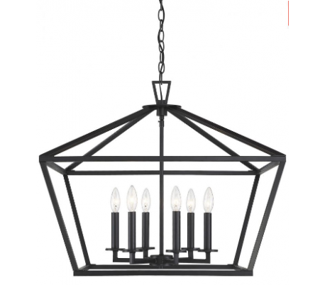 Townsend 6 Lysekrone 66 x 66 cm - Mat sort