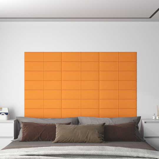vidaXL vægpaneler 12 stk. 60x15 cm 1,08 m² stof gul