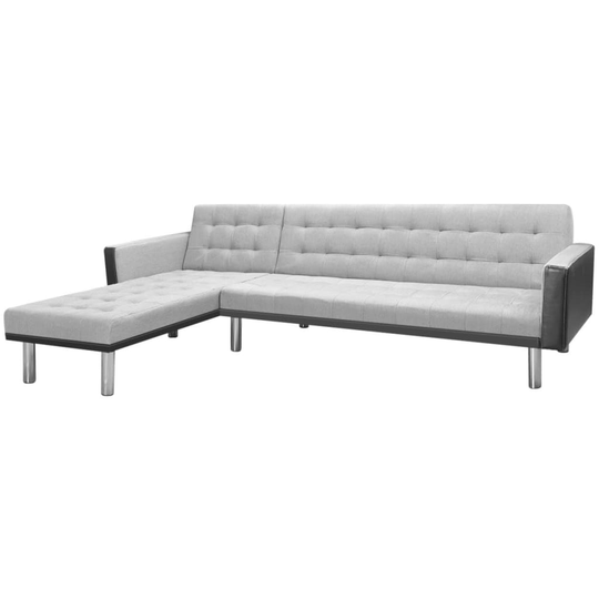 vidaXL hjørnesovesofa i stof 218x155x69 cm sort og grå