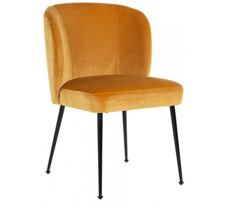 Fallon spisebordsstol i velour H84 cm - Sort/Guld