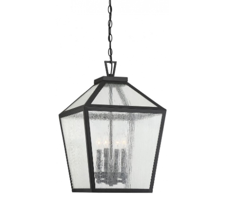 Woodstock 4 Loftlampe 38 x 38 cm - Mat sort/Klar med dråbe effekt