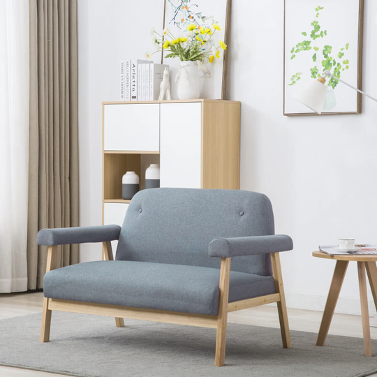 vidaXL topersoners sofa i stof lysegrå