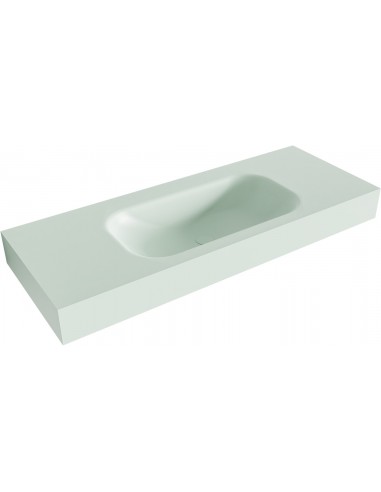 BIG SMALL væghængt håndvask 120 x 46 cm Solid surface - Svag grøn