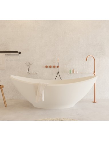 Ideavit Solidlectus fritstående badekar 180 x 100 cm Solid surface - Mat hvid