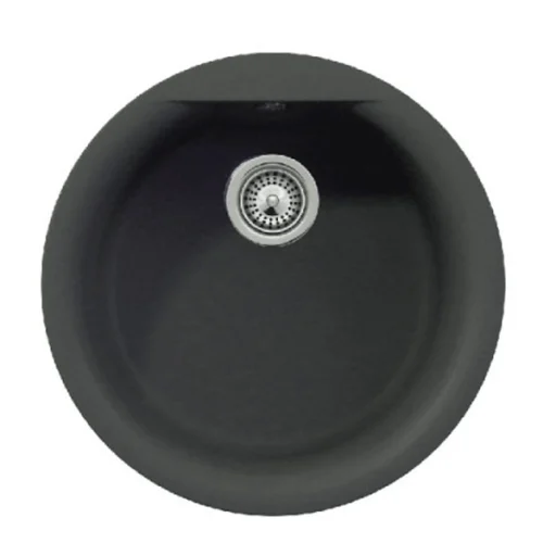 Intra Euro R100 køkkenvask Ø43,5 cm, cristalite, onyx sort