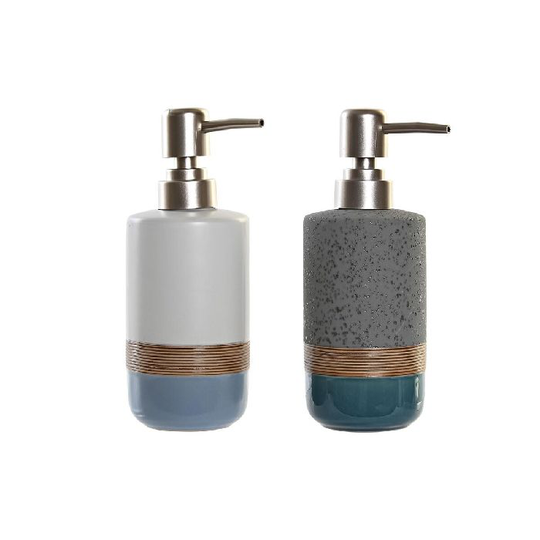 Sæbedispenser DKD Home Decor 350 ml Stentøj (9 x 6,5 x 18,5 cm) (2 enheder)